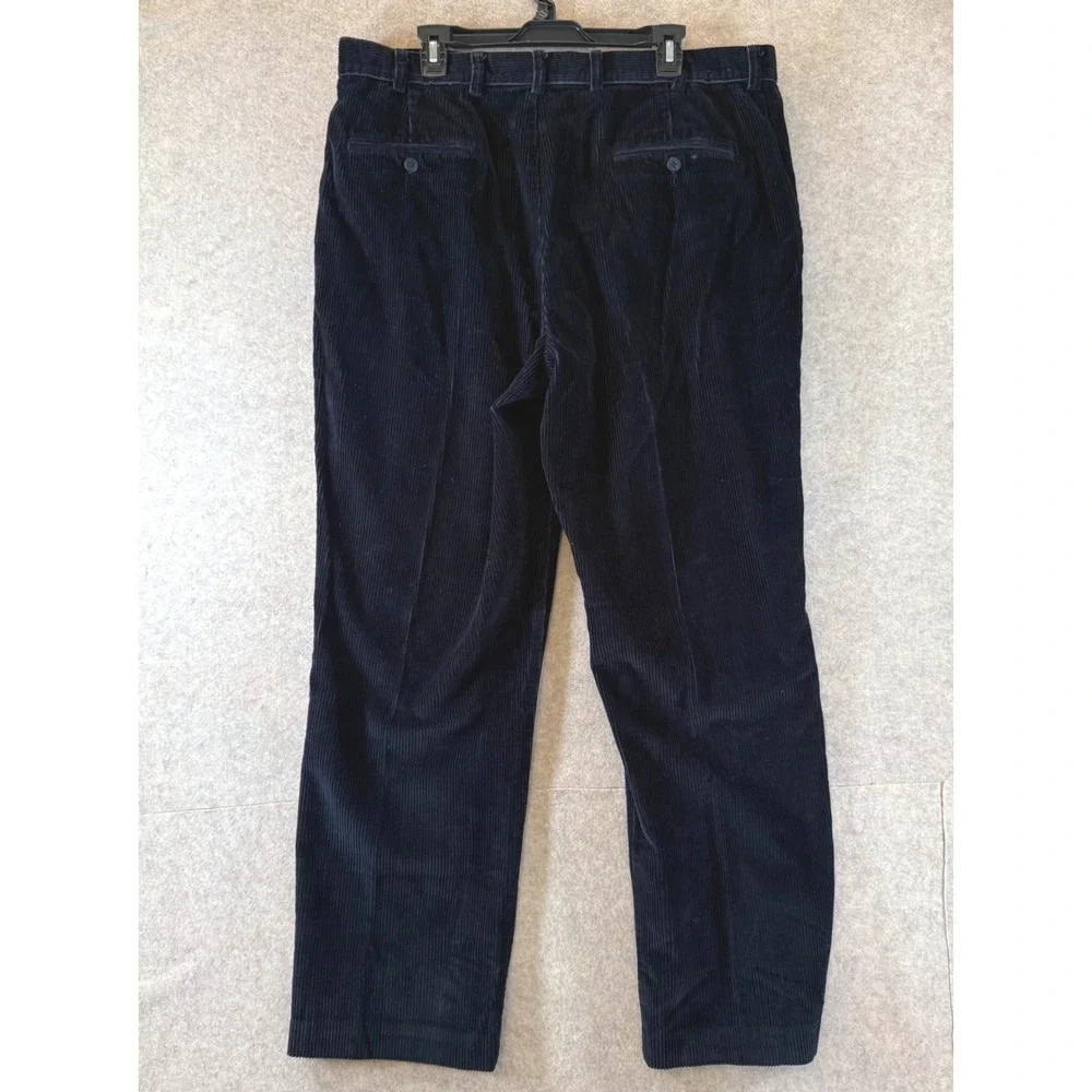 Jos. A. Bank Corduroy Pants 40x32 Navy Blue Straight Leg Cotton 1452-01080